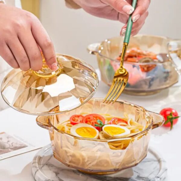 stylish glass soup bowl for special guest