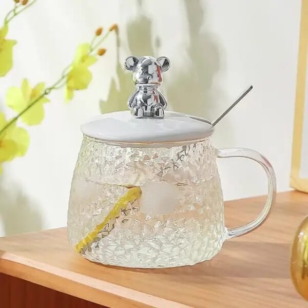 glass cup with spoon - Image 2